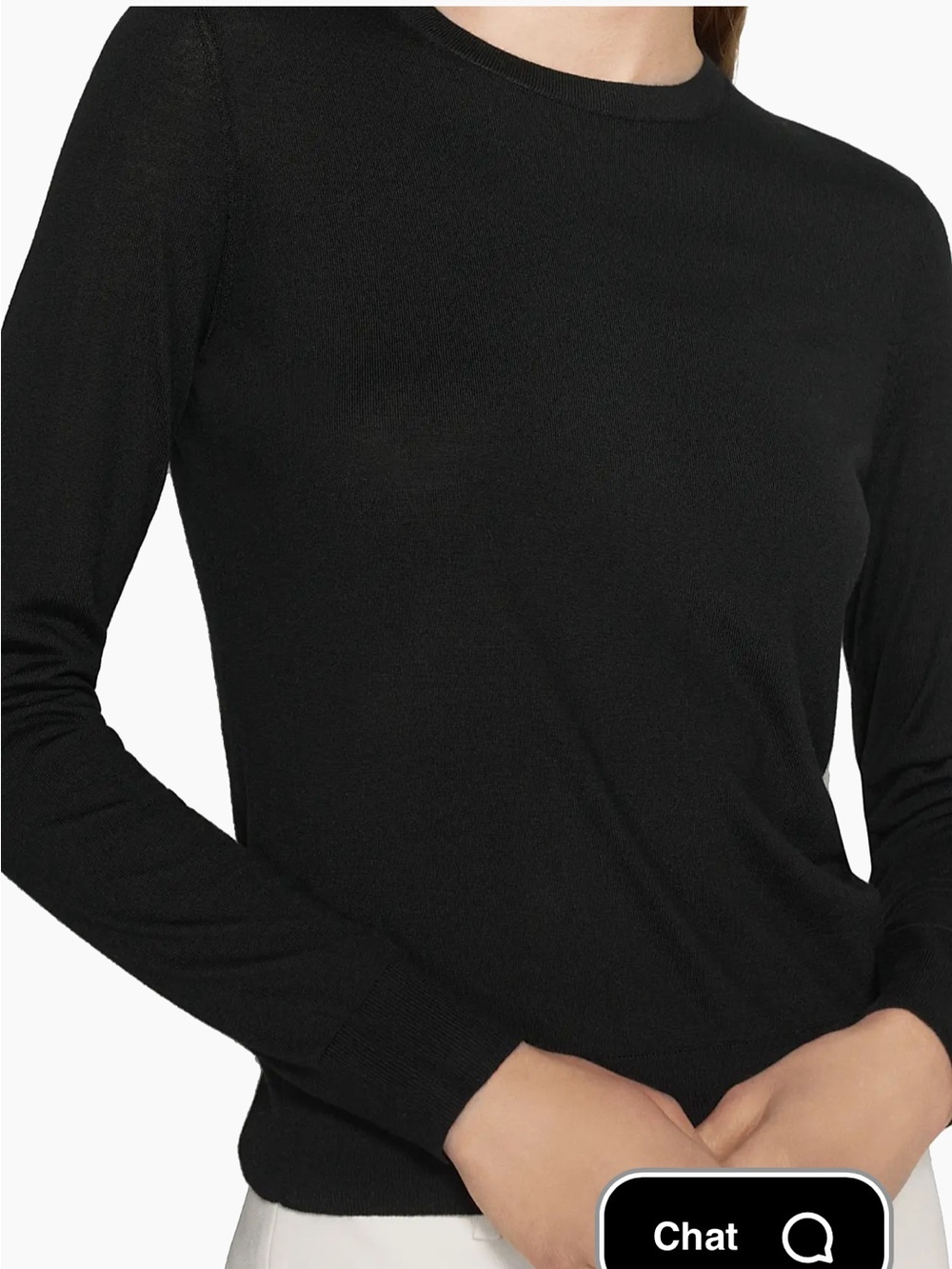 Theory Black Crewneck Sweater in Regal Wool